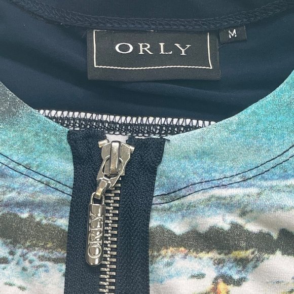 ORLY Women's Beach Print Full Front Zipper Viscose Blend Lightweight Jacket M - Picture 5 of 13